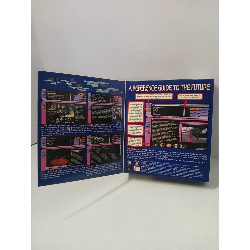 2 interactive pc CD/ROMs Star Trek Omnipedia (sealed) & STNG‎ Technical Manual